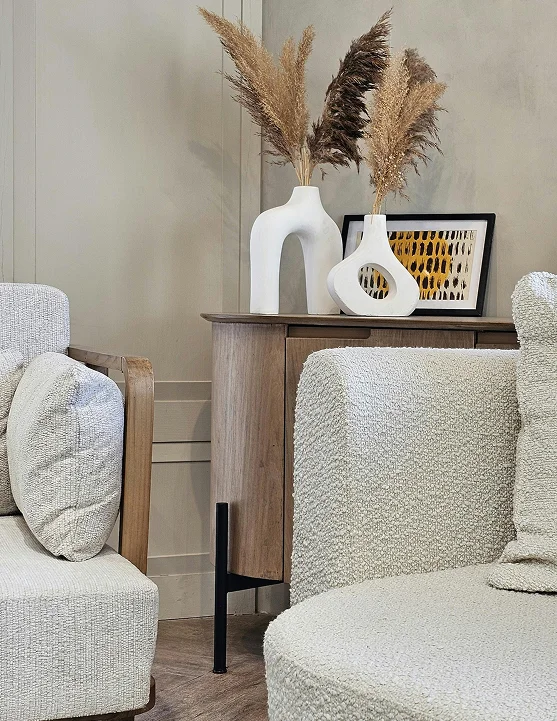Home decor with couch and side table
