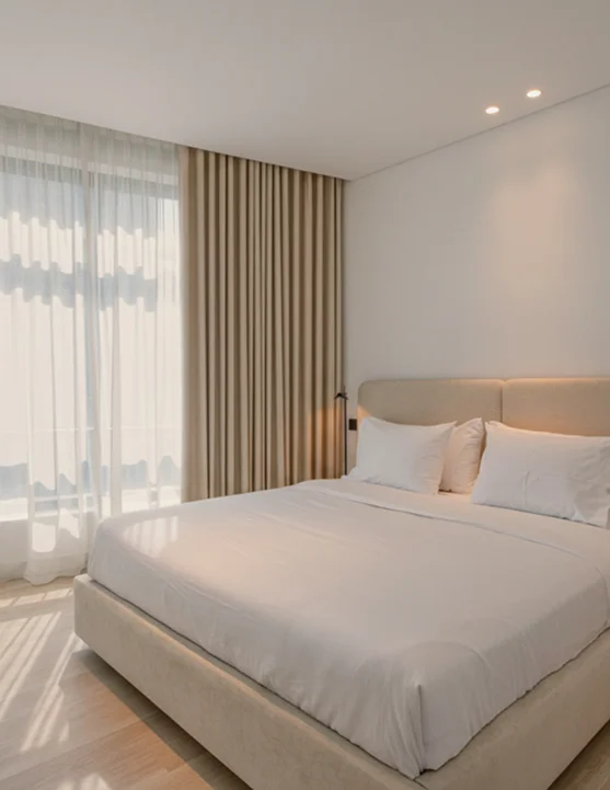 Clean and furnished hotel room