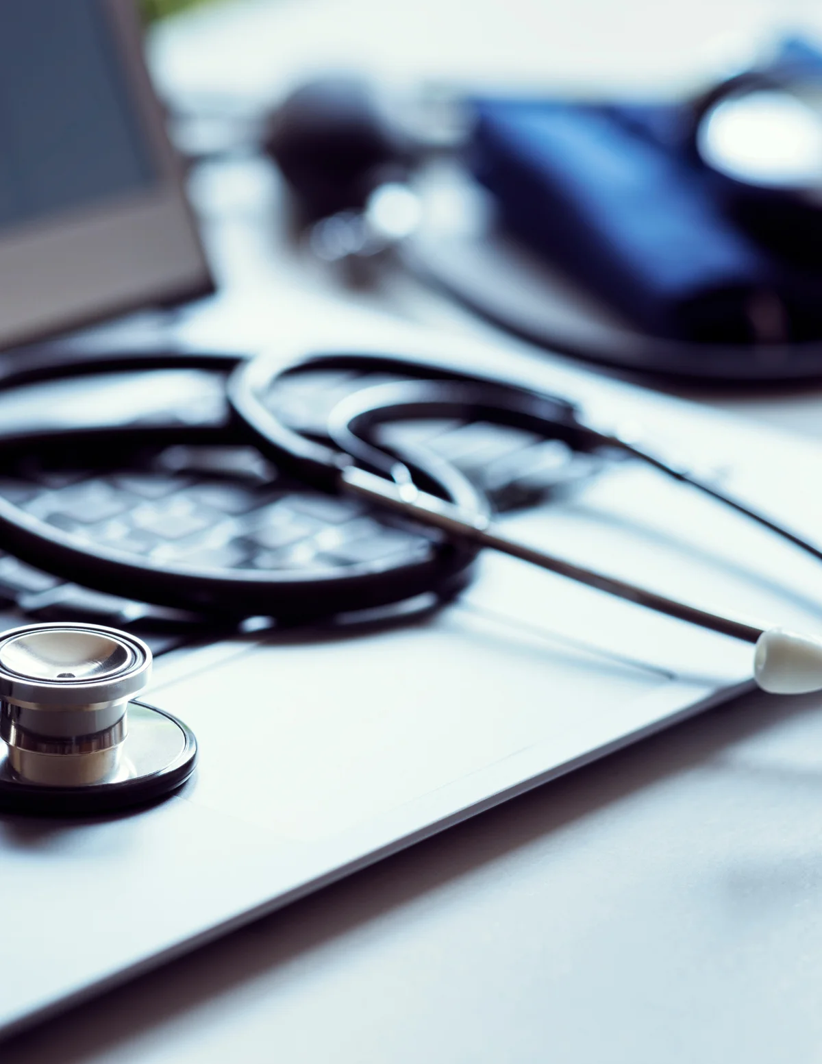 Medical equipment on laptop
